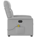 vidaXL Fauteuil de massage inclinable électrique gris nuage tissu