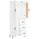 vidaXL Buffet haut Blanc 69 5x34x180 cm Bois d'ingénierie