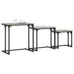 vidaXL Tables basses gigognes 3 Pièces sonoma gris bois d'ingénierie