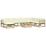 vidaXL Ensemble de canapés d'extérieur 9 Pièces Blanc et crème
