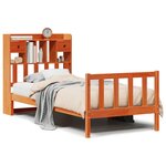 vidaXL Lit bibliothèque sans matelas cire marron 75x190 cm pin massif