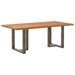 vidaXL Table à manger bord naturel bois massif chêne rectangulaire