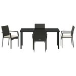 vidaXL Ensemble de salle à manger pour jardin 5 Pièces Noir Poly rotin