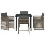 vidaXL Ensemble de salle à manger pour jardin 5 Pièces Gris polyrotin