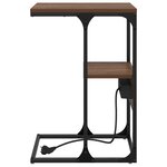 vidaXL Table de chevet avec tiroir Chêne marron 41.5 x 26 x 60.5 cm