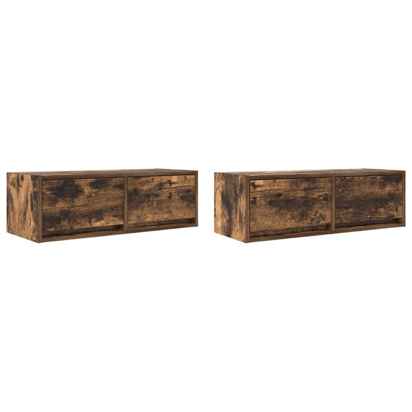 vidaXL Meubles TV 2 Pièces chêne fumé 80x31x25 5 cm bois d'ingénierie