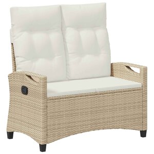 vidaXL Banc de jardin avec oreiller Beige et crème 105 x 60 x 112 cm