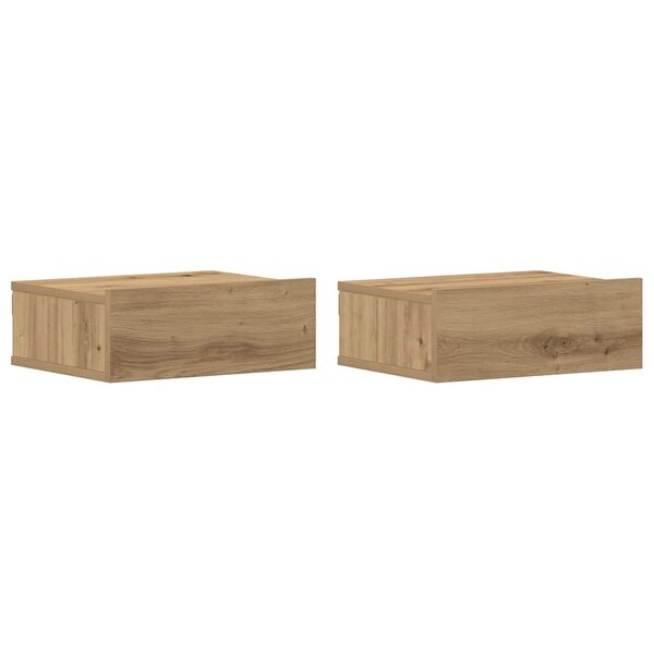 vidaXL Tables de chevet flottantes 2 Pièces chêne artisanal 40x32x15 cm