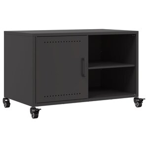 vidaXL Meuble TV noir 68x39x43 5 cm acier