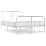 vidaXL Cadre de lit métal sans matelas et pied de lit blanc 140x200 cm