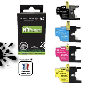 LC1240XL/LC1220XL/LC1280XL - Pack de 4 Cartouches D'encre Noir/Cyan/Magenta/ Jaune - Grande capacité