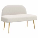 vidaXL Banc rembourré avec dossier Crème 110 x 60 x 76 cm Bouclé
