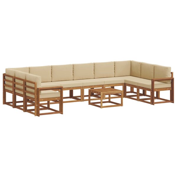 vidaXL Ensemble de canapés d'extérieur 11 Pièces Naturel et Beige