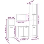 vidaXL Ensemble de meubles de salle de bain 4 Pièces Sonoma gris