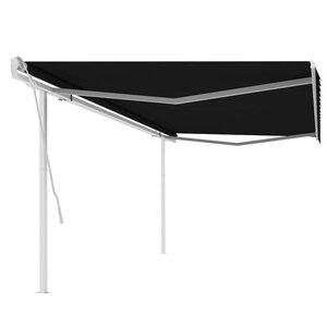 vidaXL Auvent manuel rétractable avec poteaux 5x3 m Anthracite