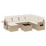 vidaXL Salon de jardin avec coussins 8 Pièces beige résine tressée