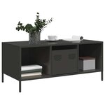 vidaXL Table basse noir 101 5x50x43 5 cm acier laminé à froid