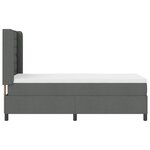 Lit à ressorts vidaXL avec matelas gris foncé 90x200 cm en tissu