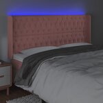 vidaXL Tête de lit à LED Rose 183x16x118/128 cm Velours