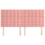 vidaXL Tête de lit Rose 160x5x118/128 cm Velours