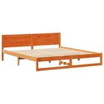 vidaXL Cadre de lit avec tête de lit Brun cire 200 x 200 cm Pin massif