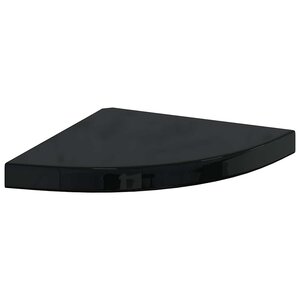 vidaXL Étagère d'angle flottante noir brillant 35x35x3 8 cm MDF