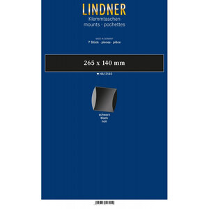 Bandes double soudure 265 x 140 mm pour blocs carnets de timbres. Fond - Noir