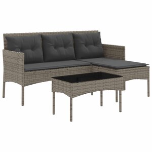 vidaXL Ensemble de canapé de jardin avec coussin 2 Pièces polyrotin