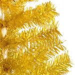 vidaXL Sapin de Noël artificiel pré-éclairé et support doré 240 cm PET