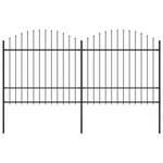 vidaXL Clôture de jardin à dessus en lance Acier (1 5-1 75)x3 4 m Noir