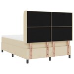 vidaXL Lit avec matelas à ressorts crème 160 x 200 cm en tissu.