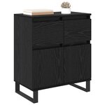 vidaXL Buffet Chêne noir 60 x 35 x 70 cm Bois d'ingénierie et fer