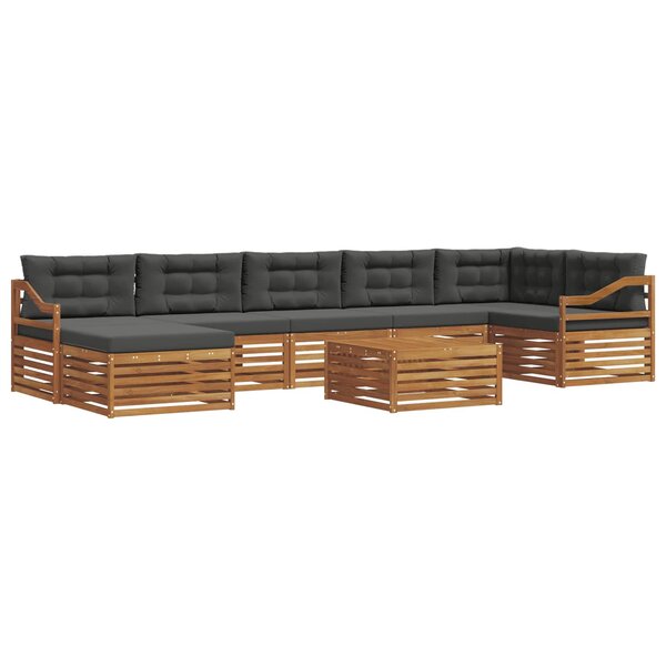 vidaXL Ensemble de canapés d'extérieur 8 Pièces Naturel et Anthracite
