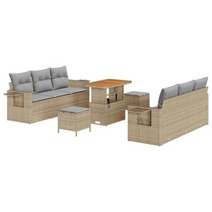vidaXL Ensemble de canapé de jardin Manuel 9 Pièces beige et gris clair