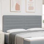 vidaXL Tête de lit Hauteur réglable Manuel Gris clair 200 cm tissu