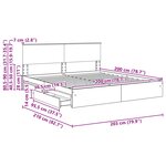 vidaXL Lit de Rangement Chêne brun 200 x 200 cm Bois d'ingénierie