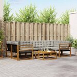 vidaXL Ensemble de canapés d'extérieur 7 Pièces Gris Naturel et Clair