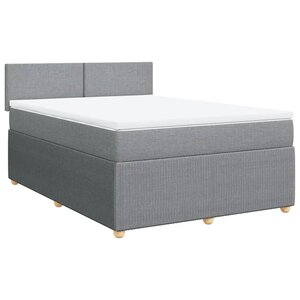 vidaXL Sommier à lattes de lit avec matelas Gris clair 140x200cm Tissu