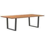 vidaXL Table à manger marron clair bois de chêne massif rectangulaire