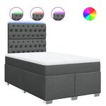 vidaXL Sommier à lattes de lit avec matelas gris foncé 120x190cm tissu