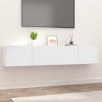 vidaXL Meubles TV 2 Pièces blanc 80x30x30 cm bois d'ingénierie