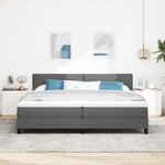vidaXL Lit boxspring avec matelas Gris foncé 200 x 200 cm tissu