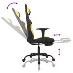 vidaXL Chaise de jeu avec repose-pied Noir et jaune Tissu