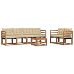 vidaXL Ensemble de canapés d'extérieur 7 Pièces Naturel et Beige