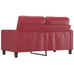 vidaXL Canapé à 2 places Rouge bordeaux 120 cm Similicuir