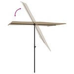 vidaXL Parasol de jardin avec mât en aluminium 2x1 5 m Taupe