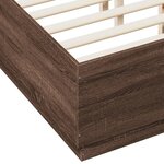 vidaXL Cadre de lit chêne marron 135x190 cm bois d'ingénierie