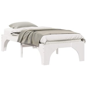 vidaXL Cadre de lit Blanc 75 x 190 cm Pin massif