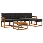 vidaXL Ensemble de canapés d'extérieur 6 pc Naturel et noir