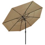 vidaXL Parasol à 3 niveaux avec mât en aluminium Taupe 3 5 m